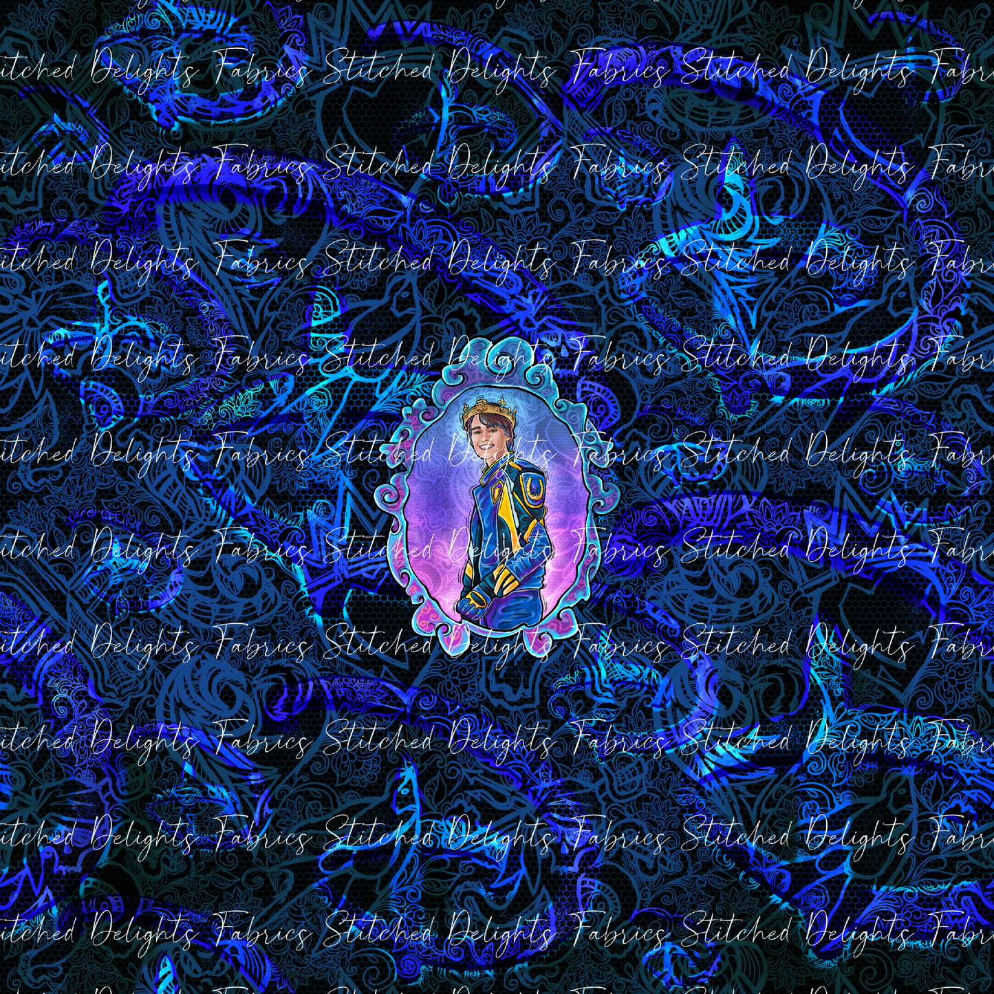 Descendants Neon Blue Ben Portrait Panel