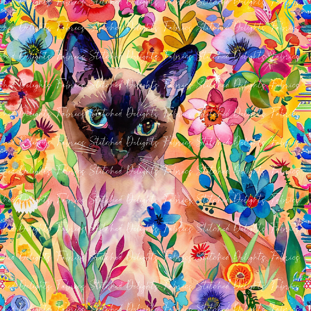 Floral Animals Siamese