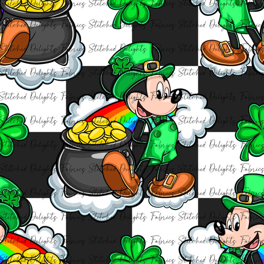 Mickey St Patricks Day Checkers