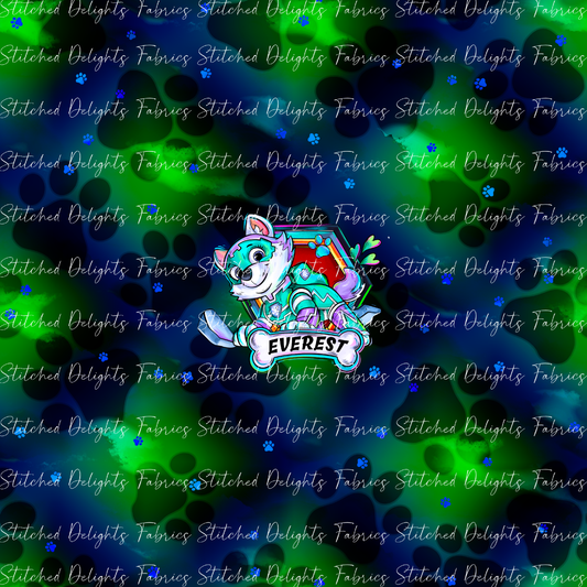 Mighty Pups Blue Green Everest & Tag Panel