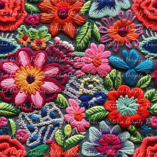70's Floral Embroidery 2