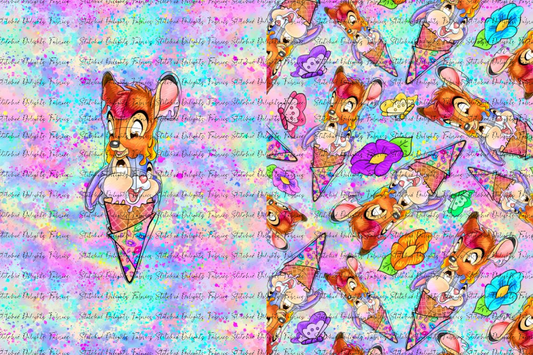 Deer Friends Icecream Blanket Panels