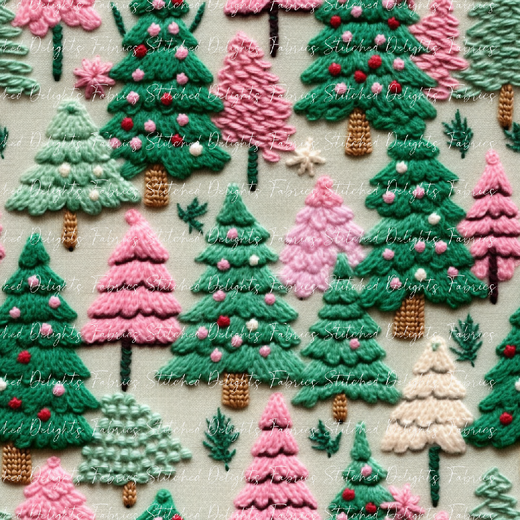 Embroidered Christmas Trees 2