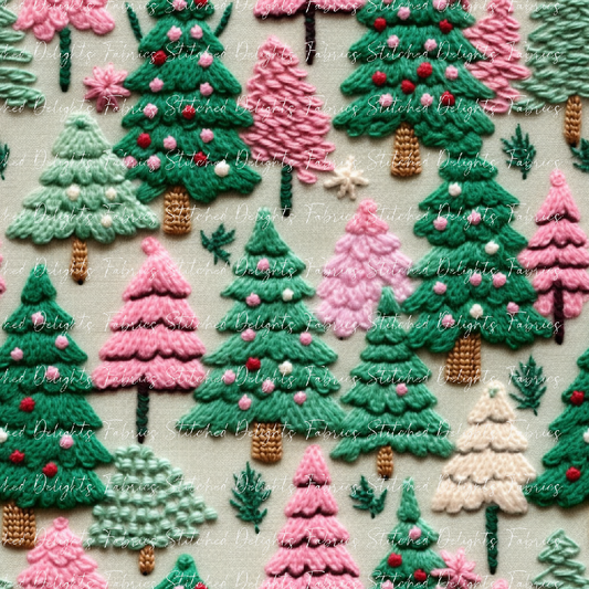 Embroidered Christmas Trees 2