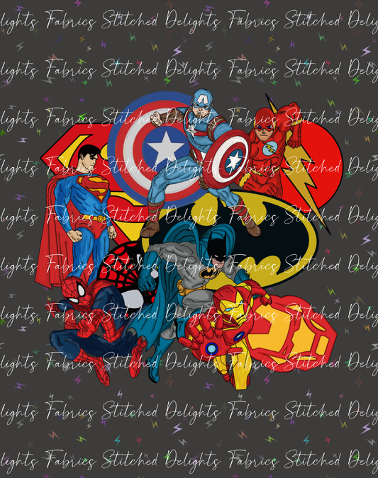 Superheroes Lightning Bolts Blanket Panels