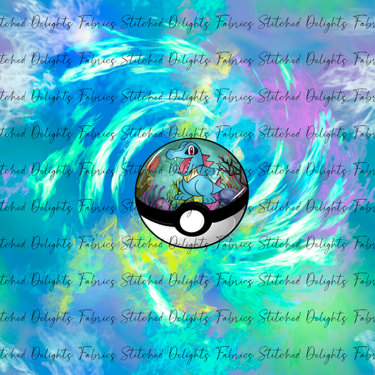 Poke Balls Habitats Totodile Swirls Panel