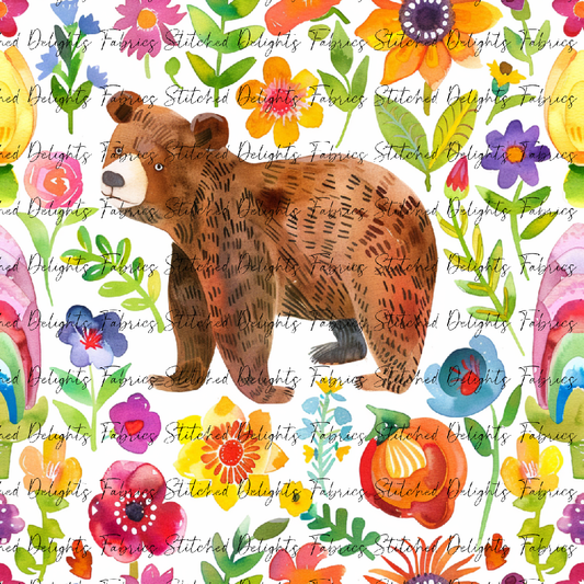 Floral Animals Bear