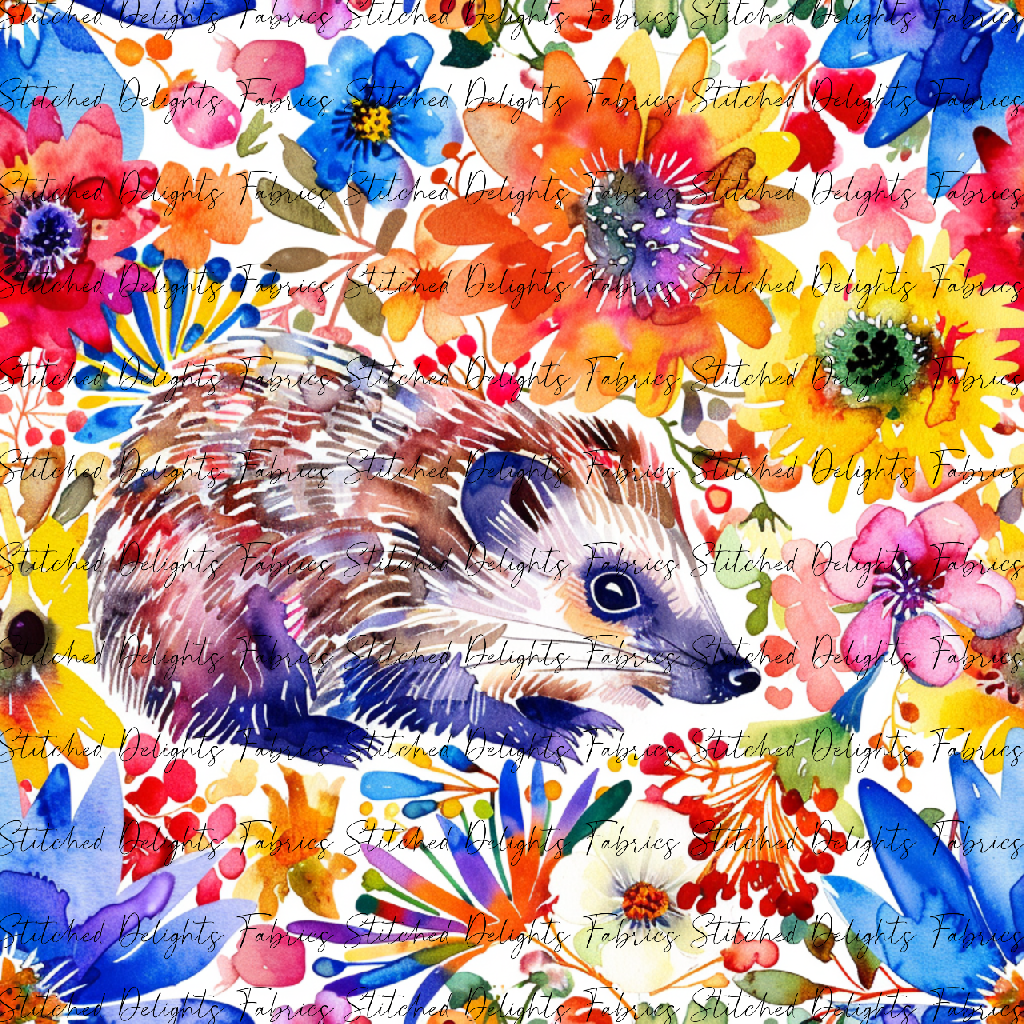 Floral Animals Hedgehog 3