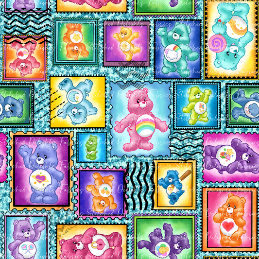 Care Bears Stamps Aqua Glitter