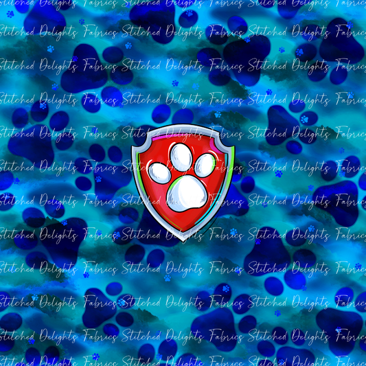 Mighty Pups Blue Team Badge Panel