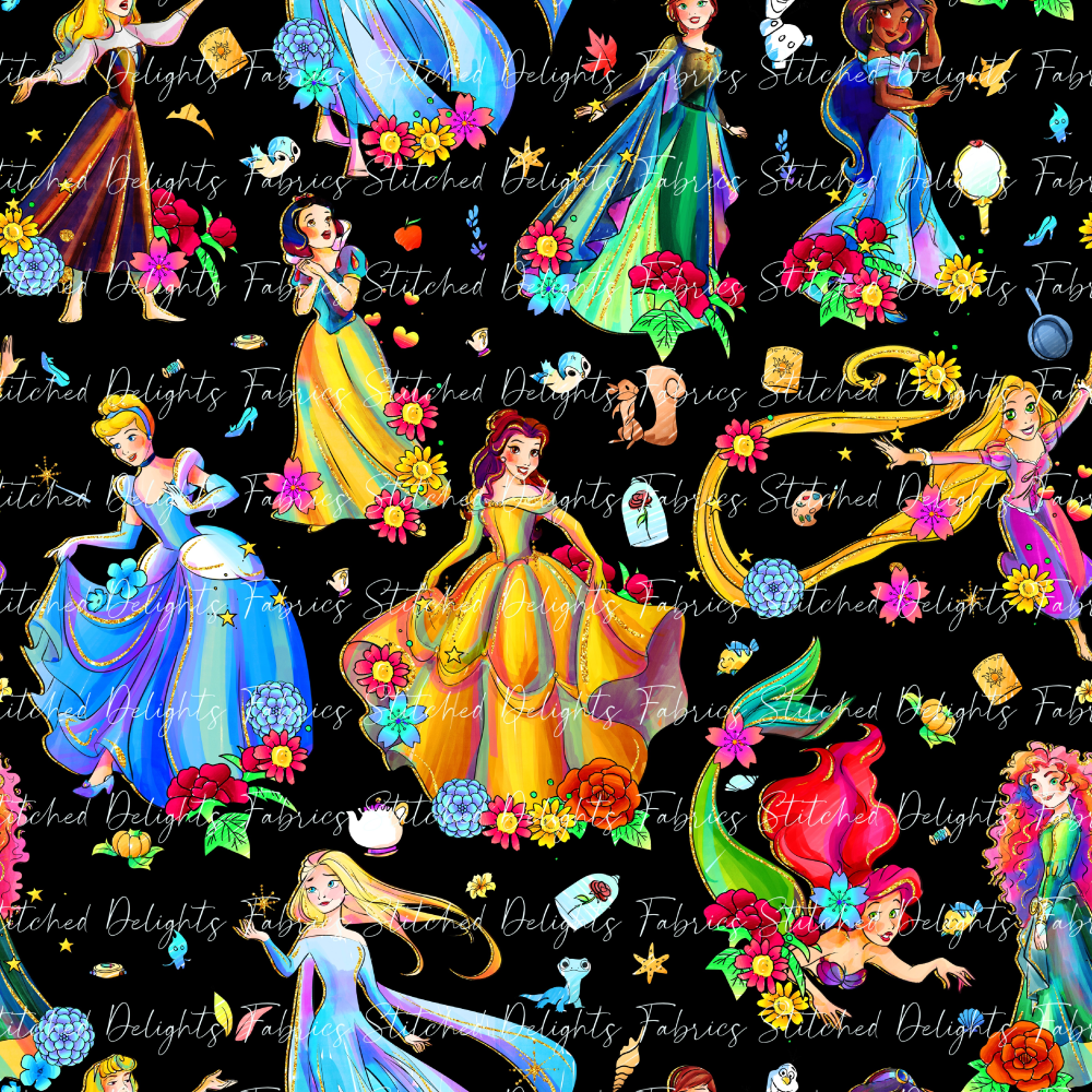 Princesses & Castles Scattered Black