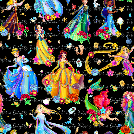 Princesses & Castles Scattered Black