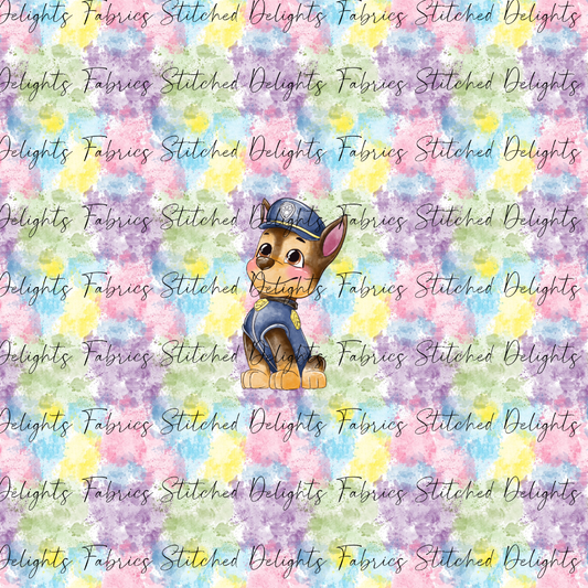 Watercolour Paw Patrol Chase Rainbow Panel