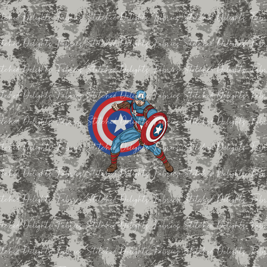 Superheroes Capt America Grey Splats Panel