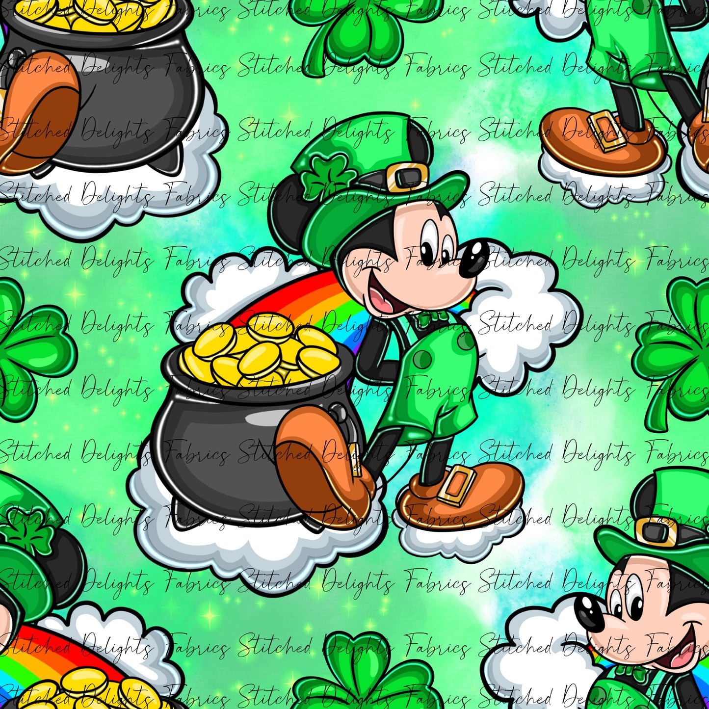 Mickey St Patricks Day Light Green Splotches