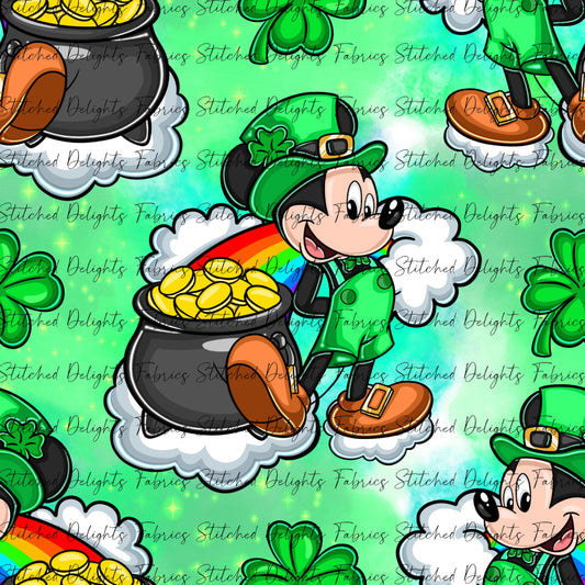 Mickey St Patricks Day Light Green Splotches