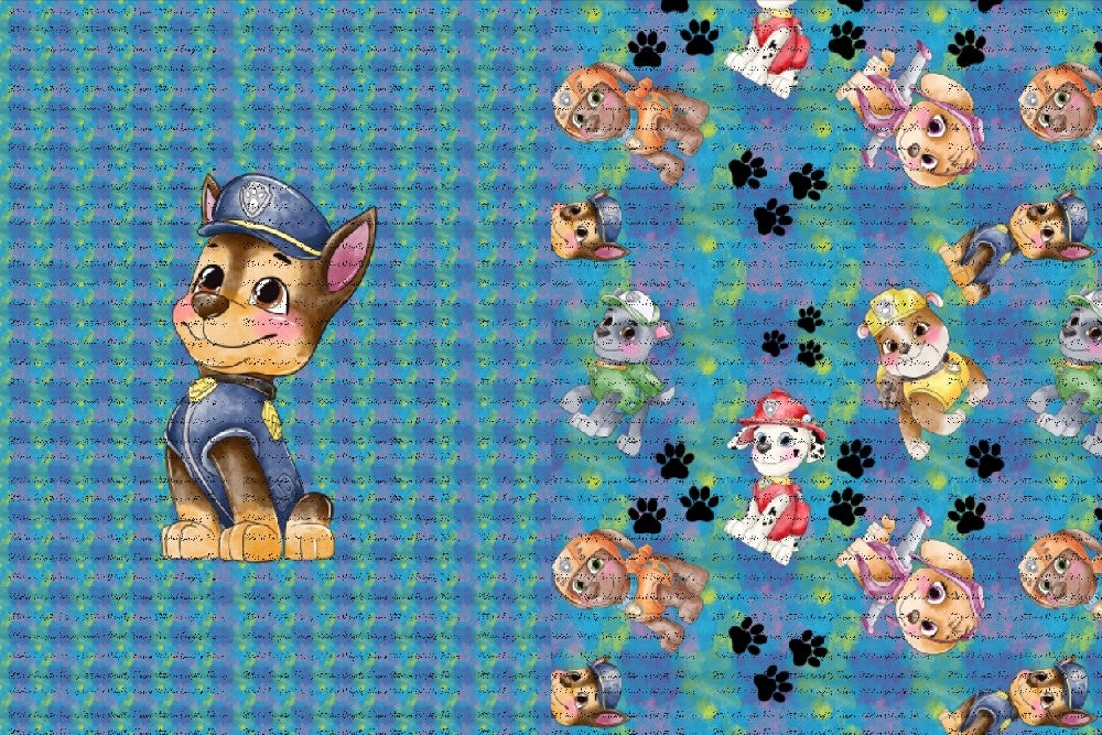 Watercolour Paw Patrol Chase Blanket Panels