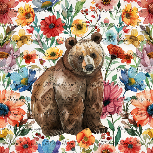 Floral Animals Bear 2