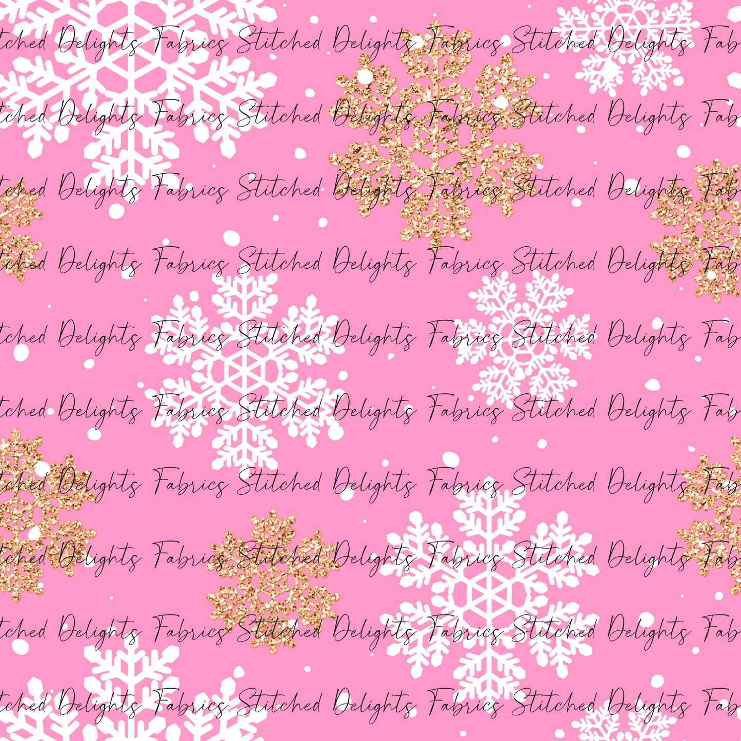 Pink & Gold Snowflakes