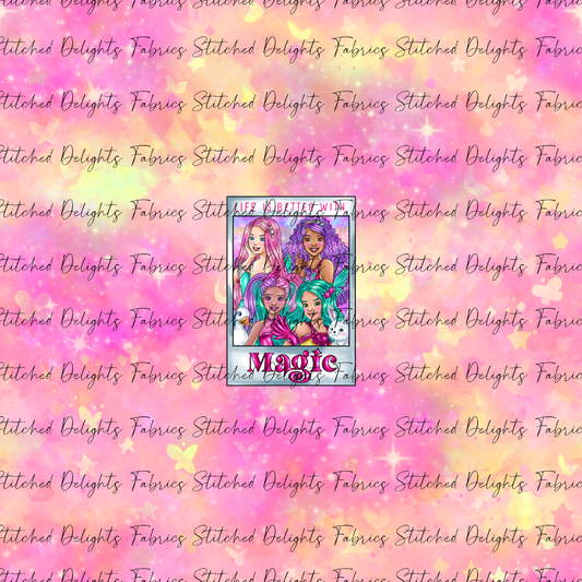 Barbie's Magical Touch Polaroids Pink Sky Panel