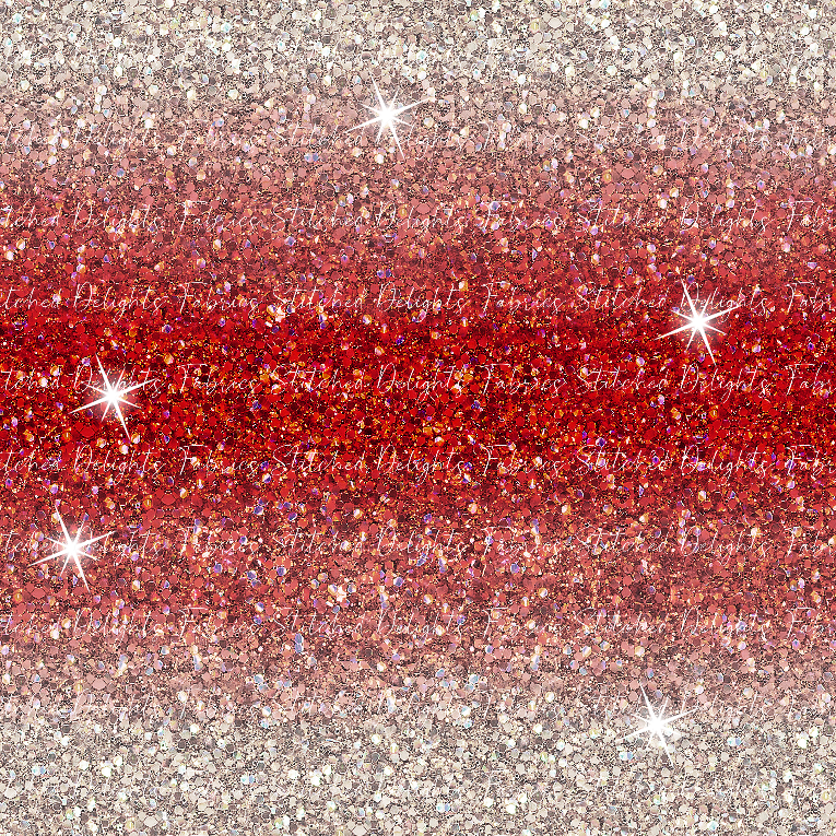 Silver Red Ombre Glitter