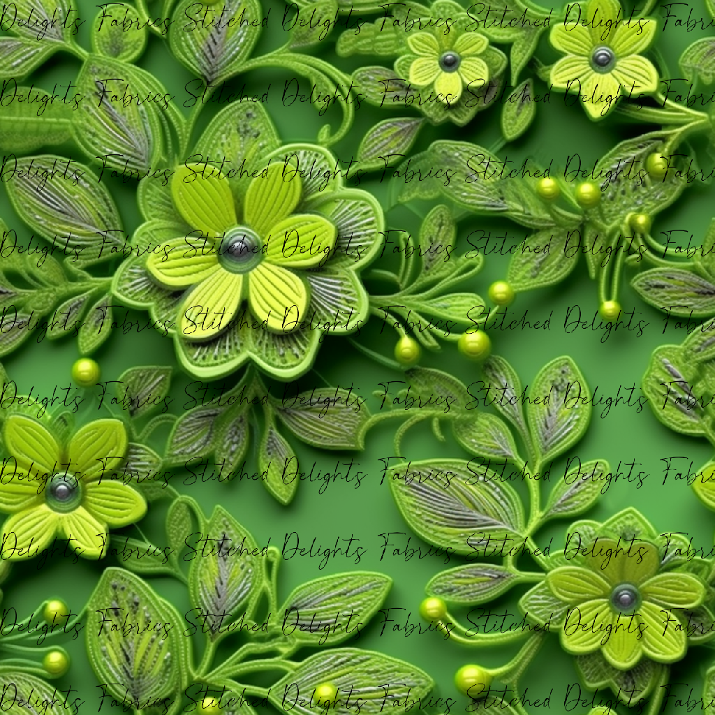 3D Flowers Lime 1