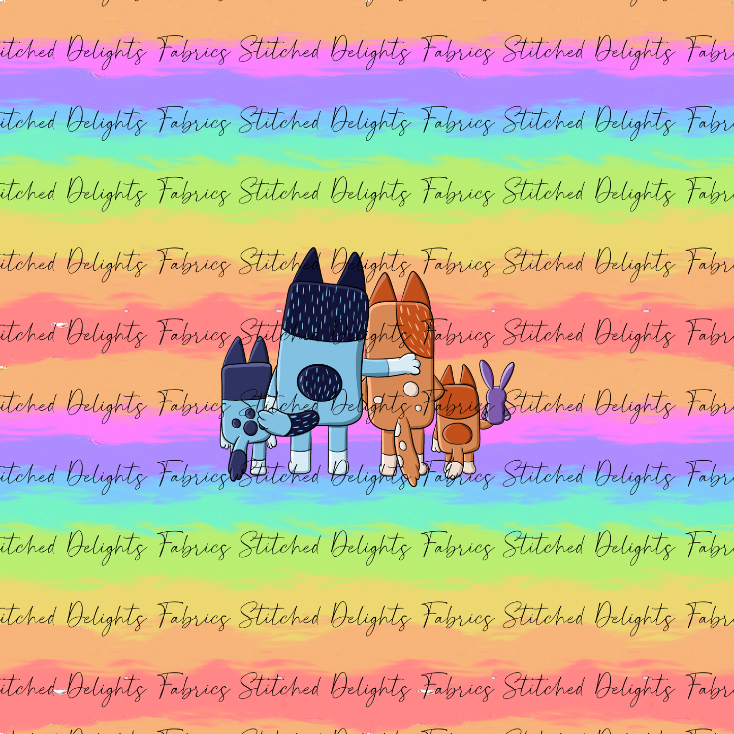 Rainbow Unicorn Dog Family Panel