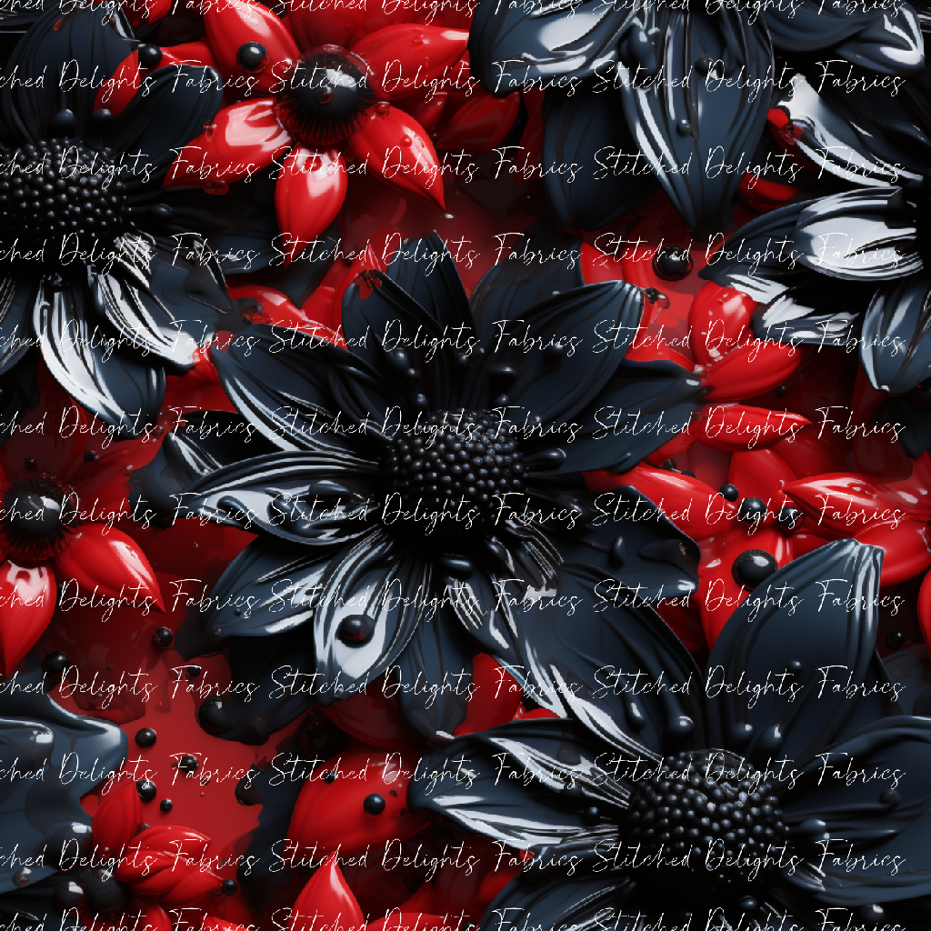 3D Black Daisies