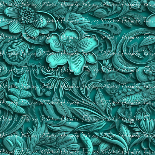 3D Flowers Aqua 1