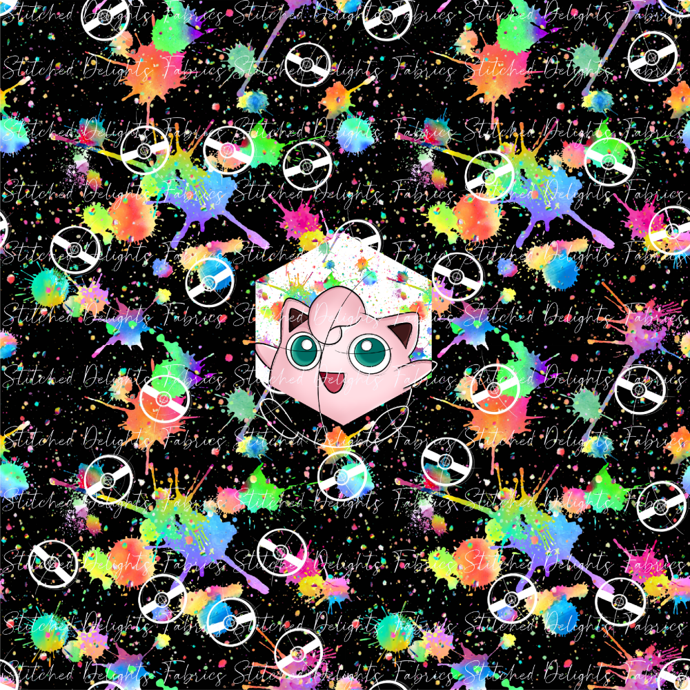 Black Rainbow Splat Jigglypuff Panel