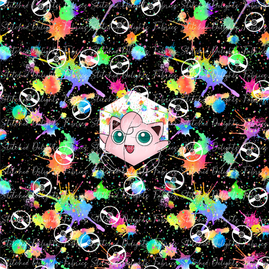 Black Rainbow Splat Jigglypuff Panel