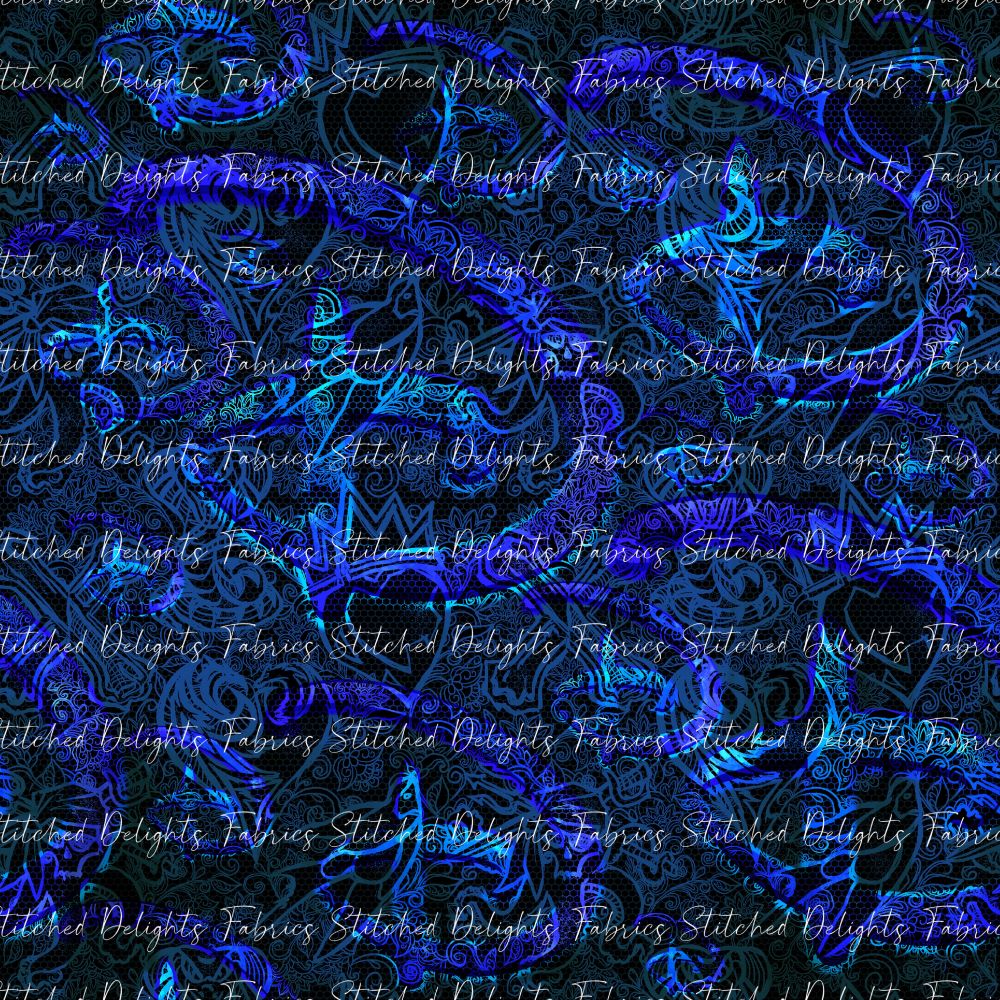 Descendants Neon Blue Background