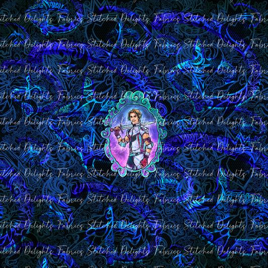 Descendants Neon Blue Carlos Portrait Panel