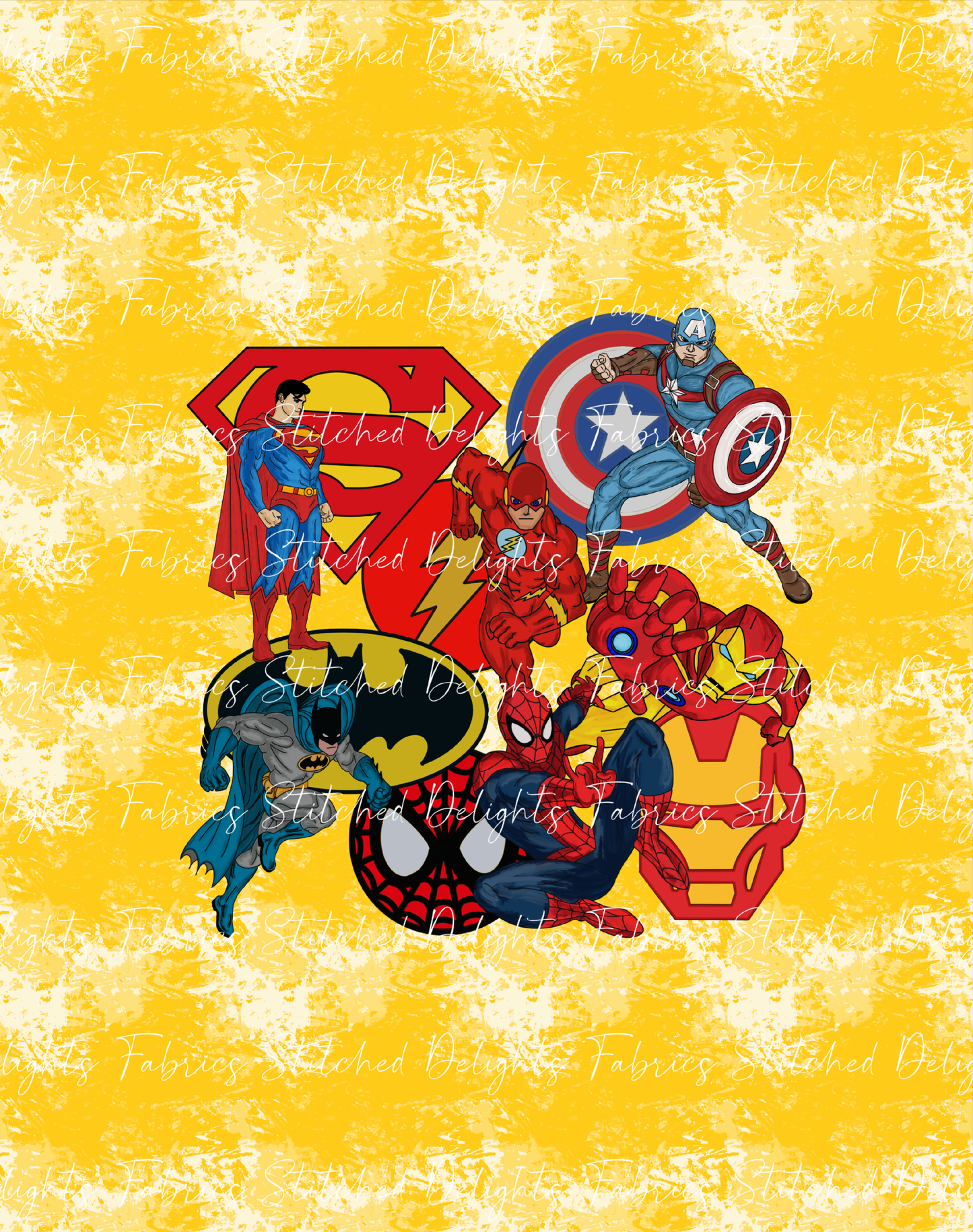 Superheroes Yellow Blanket Panels