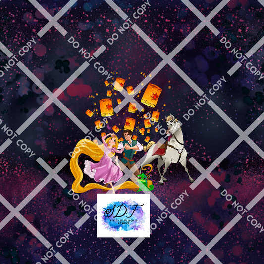 Floating Golden Lanterns Panel