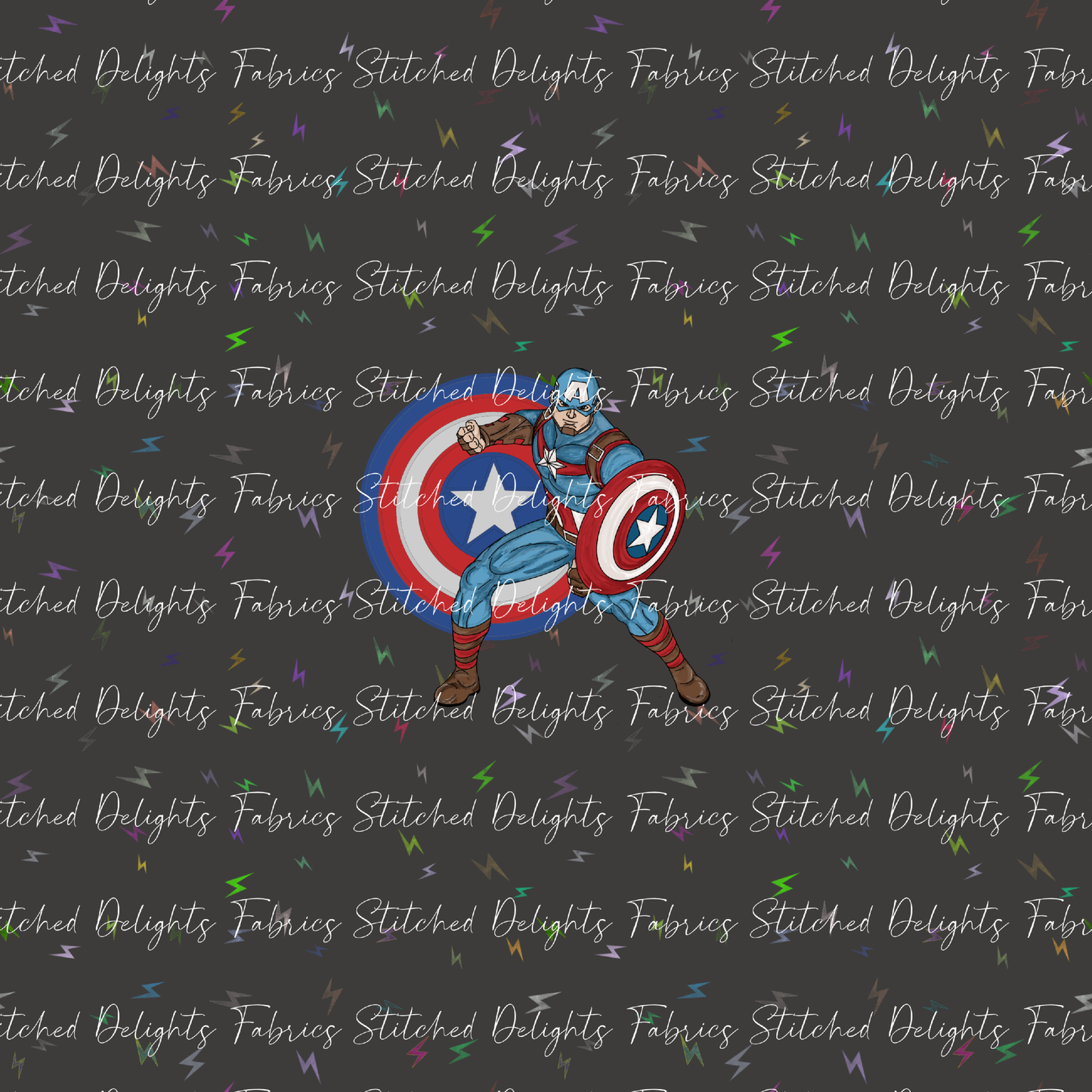 Superheroes Capt America Lightning Bolts Panel