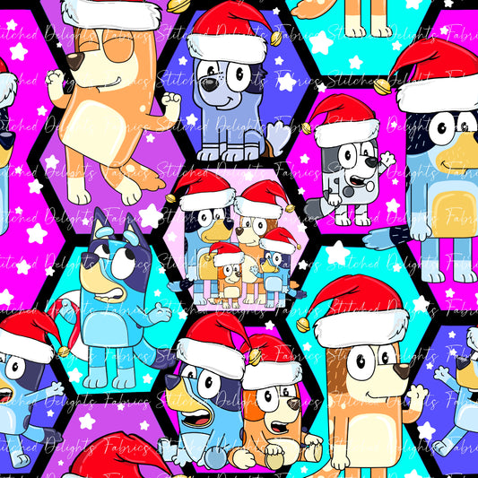 Christmas Hexagon Heelers Purple