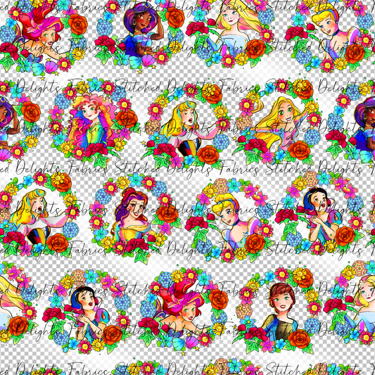 Princesses & Castles Floral Wreath Clear Vinyl