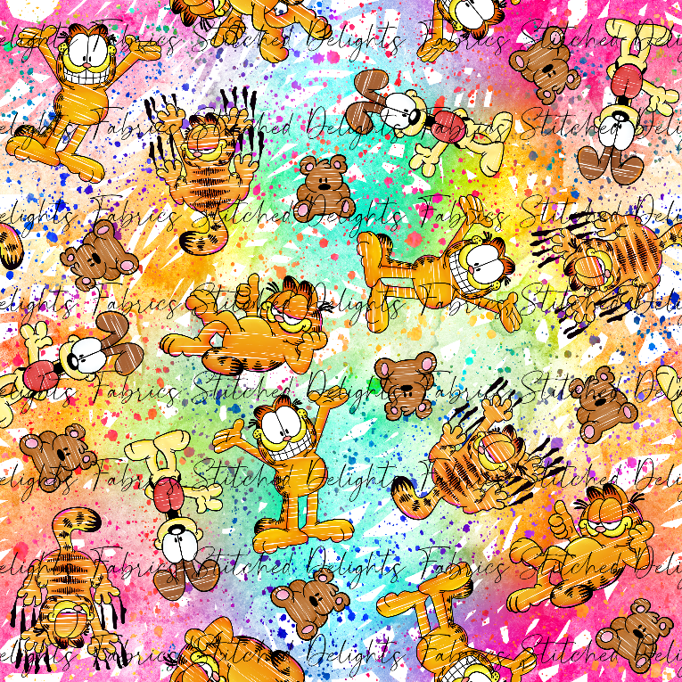 Ginger Cat Rainbow Scribble