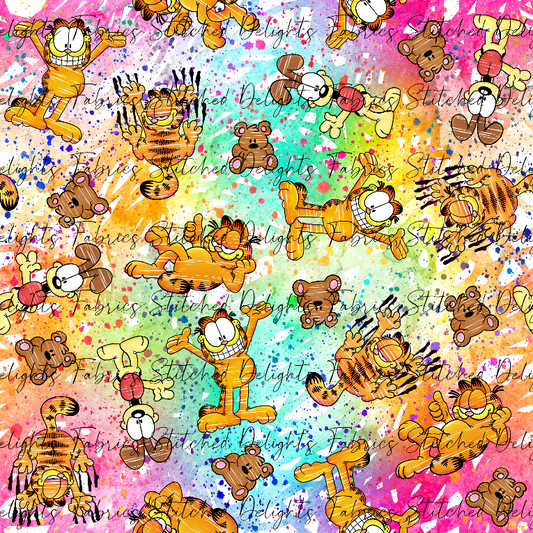 Ginger Cat Rainbow Scribble