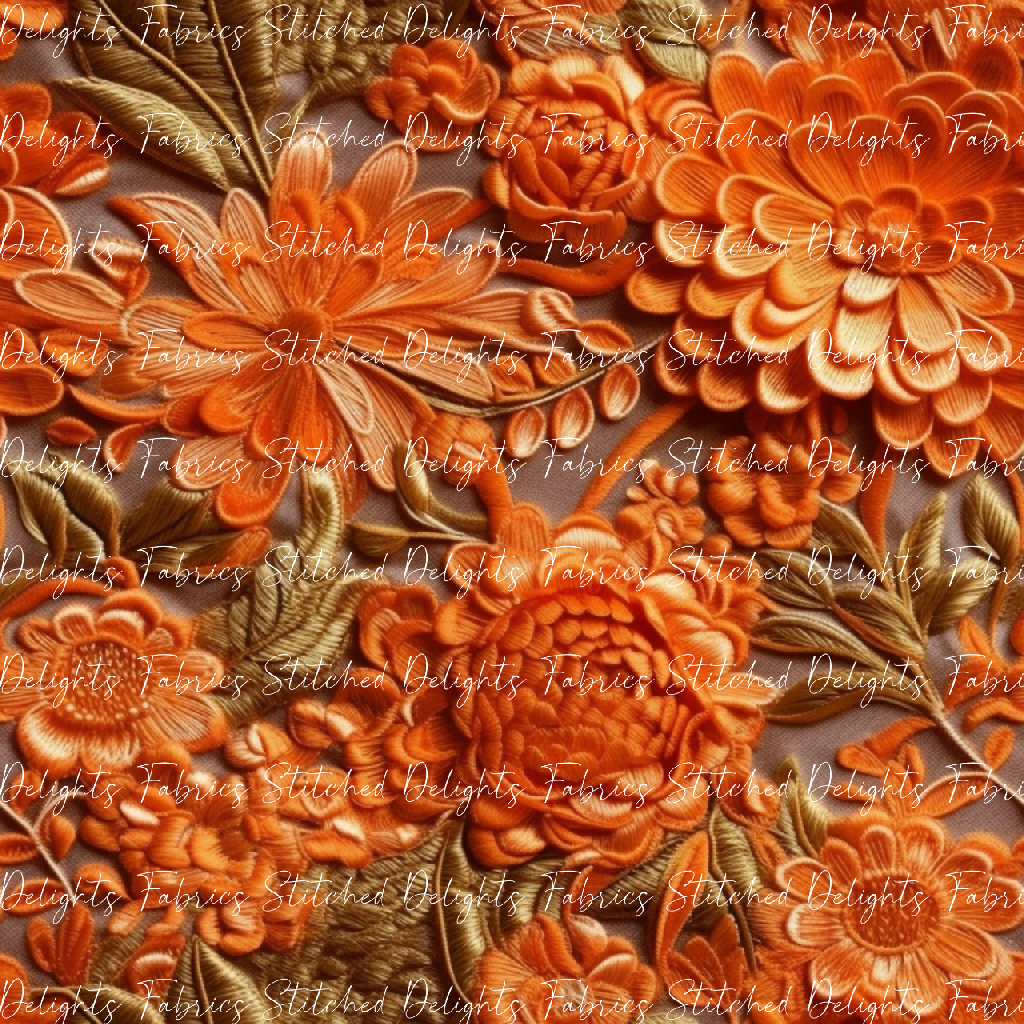 3D Flowers Orange 1