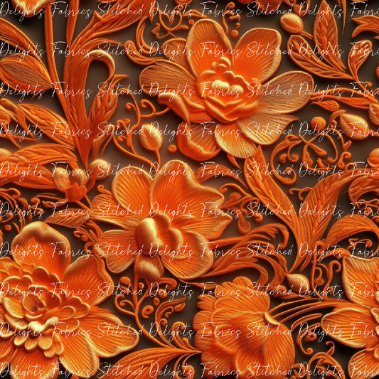 3D Flowers Orange 3