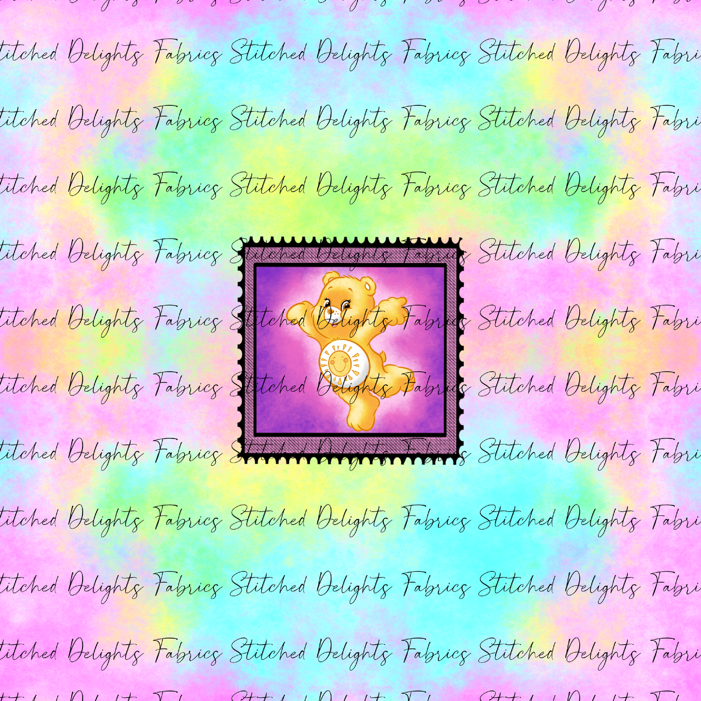 Care Bear Stamps Holographic Funshine Bear Panel