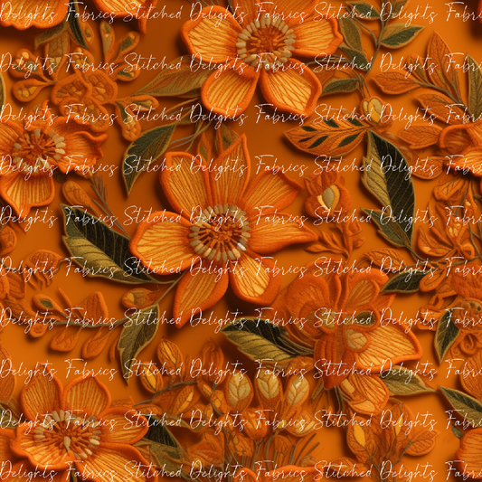 3D Flowers Orange 4