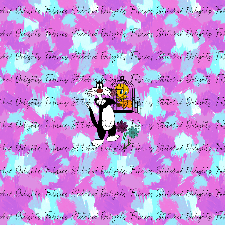 Catch A Puddy Tat Pink Panel