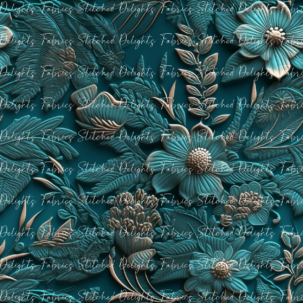 3D Flowers Aqua 2