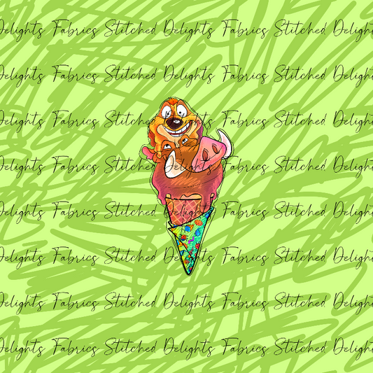 Jungle Friends Icecream Swirls Panel