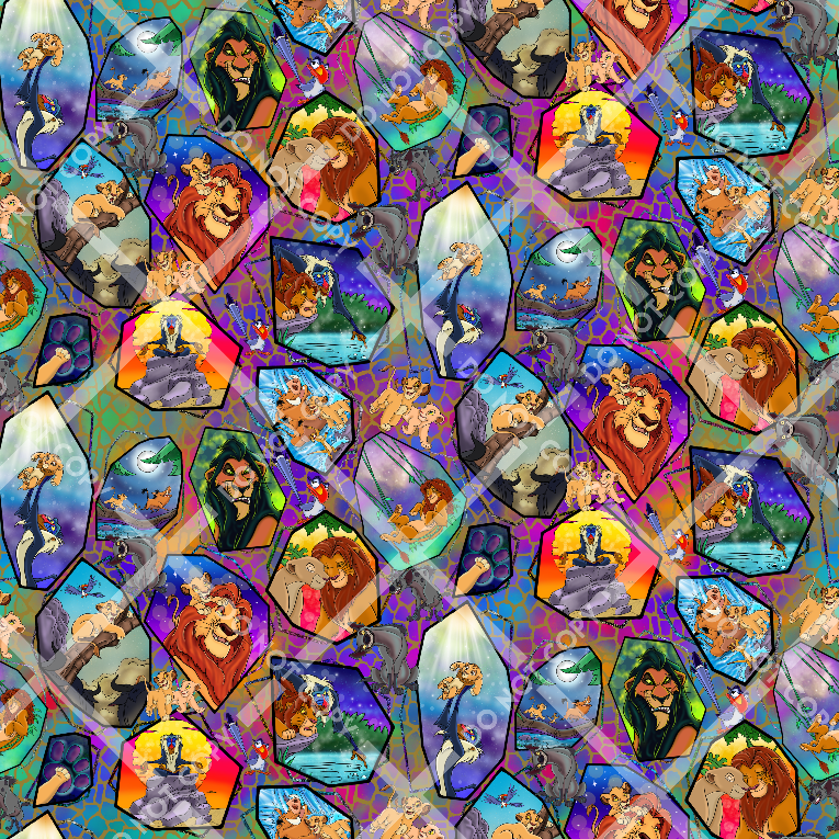 Lion King Portraits Rainbow Shatter