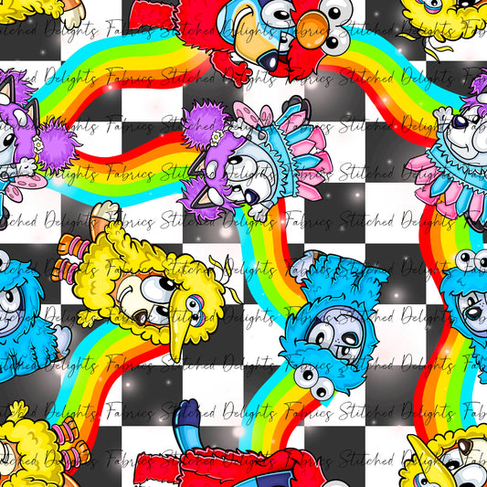 Monster Street Dress Ups Rainbow Checkers