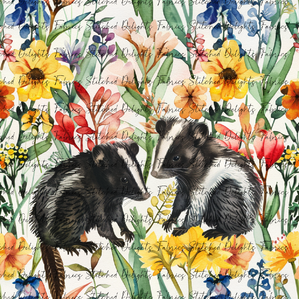 Floral Animals Skunk